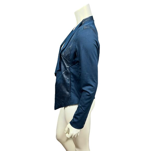 Edyson Blue Suede Jacket Overlay – Soft Faux Suede, Size Medium - Picture 4 of 11